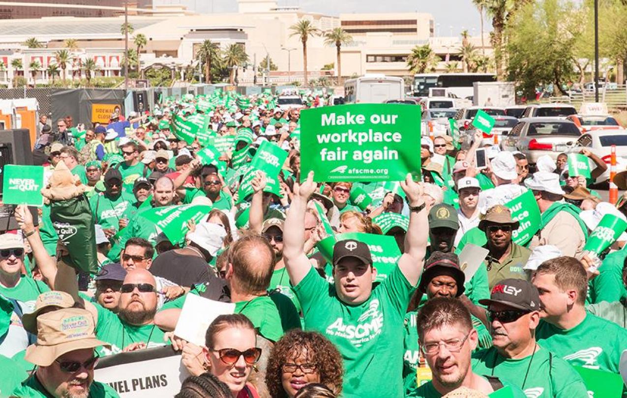 AFSCME members at a rally in Las Vegas
