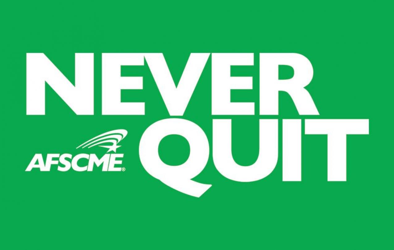 AFSCME Never Quit logo