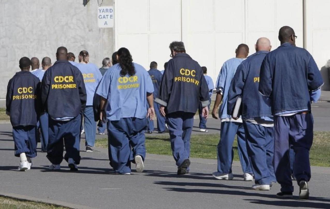 Inmates at a California prison. (Photo by Rich Pedroncelli/AP)