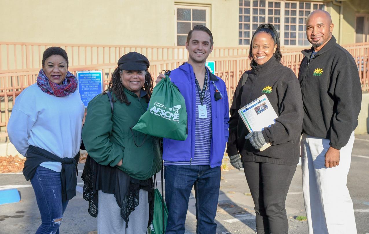 Local 2620 members at an organizing drive in Napa