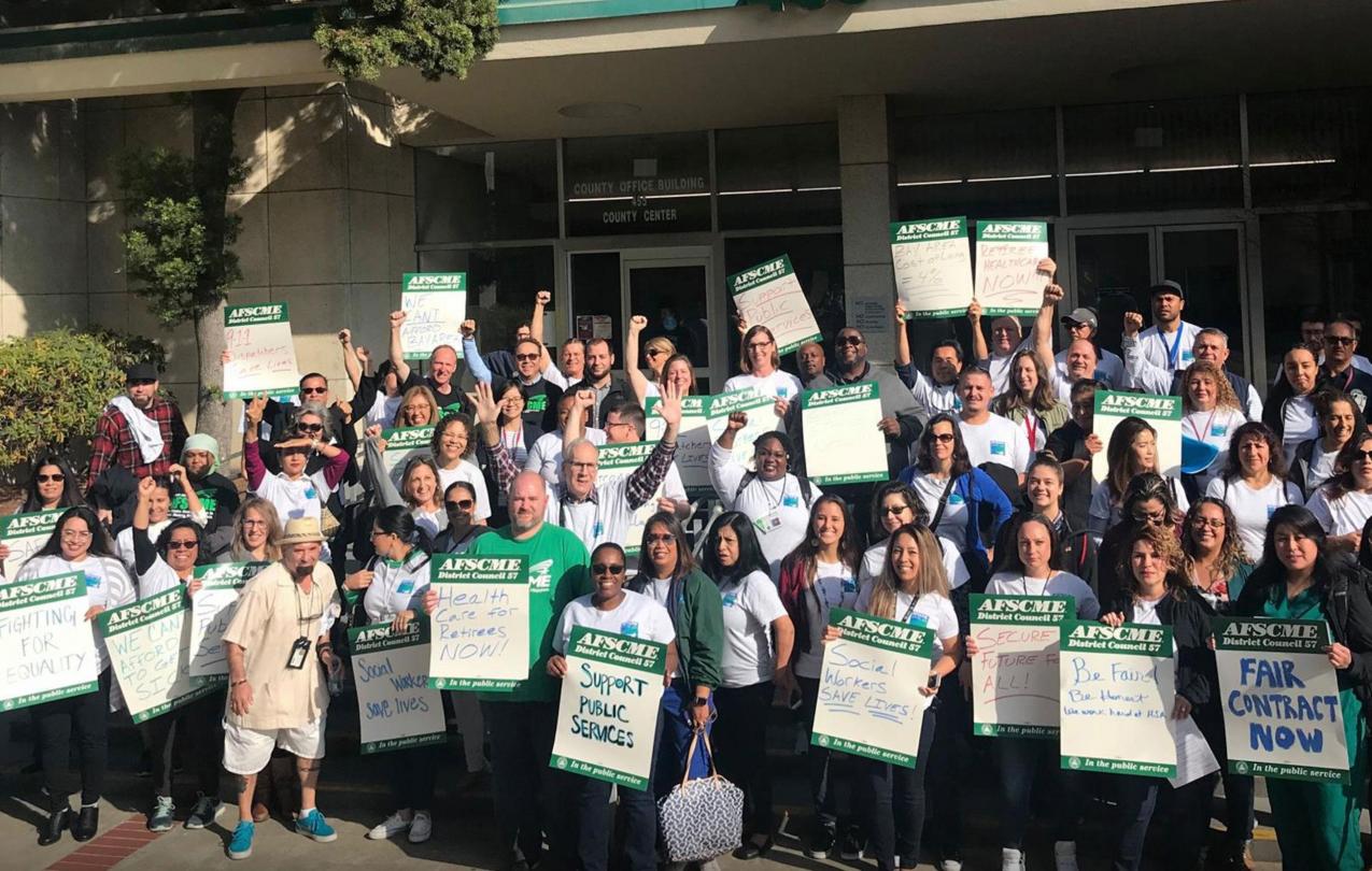 San Mateo County workers rally for a fair contract