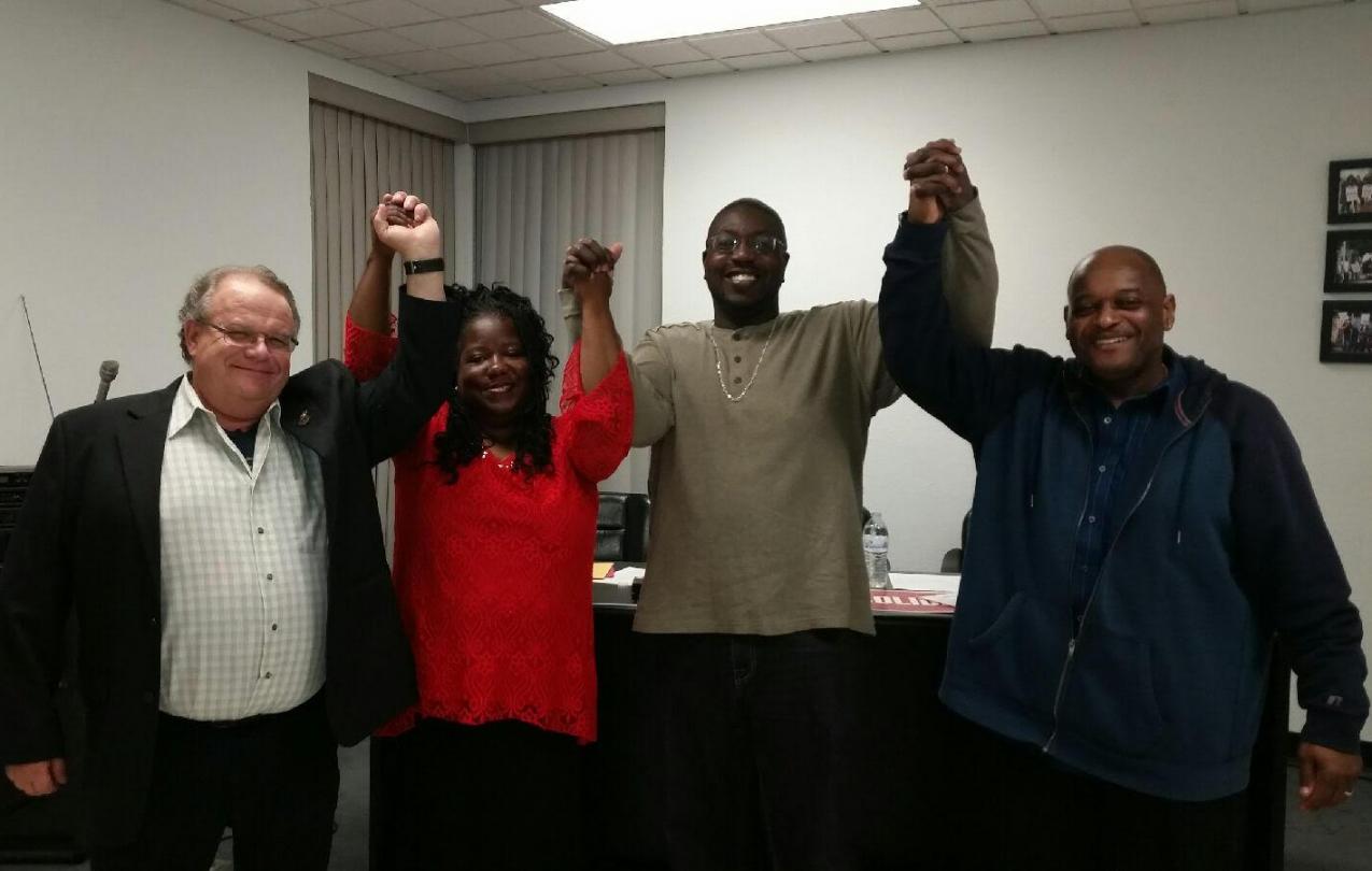 Members of Machinists Local 1584 after their strike victory