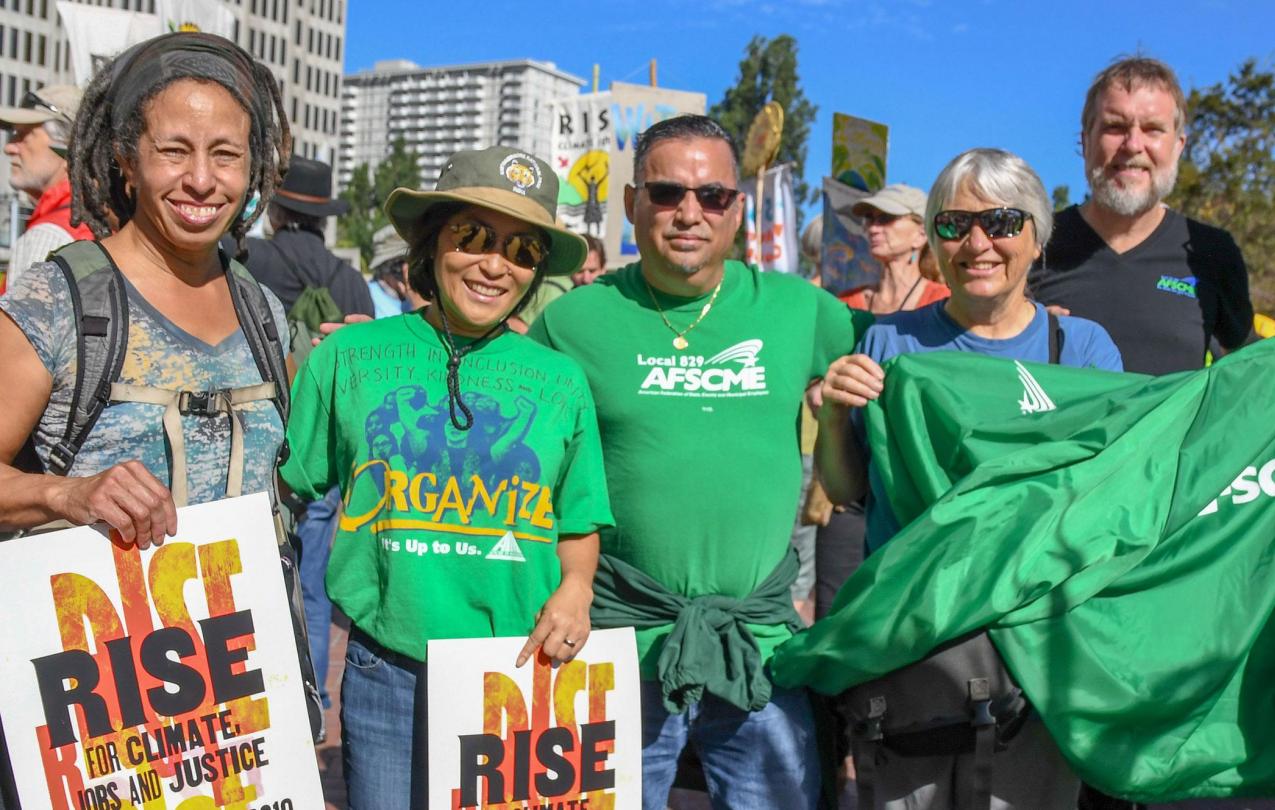 Charles Allen with Council 57 board member Eri Glans-Suzuki and former board members Felipe Donaire and Sharon Corkin at the Rise for Climate March in San Francisco.
