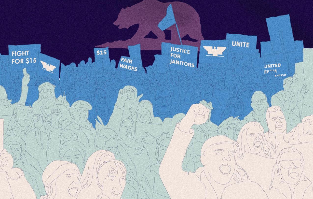 Right-to-work forces see in Janus v. AFSCME a golden opportunity to cripple public-sector unions. (Illustration by Define Urban)