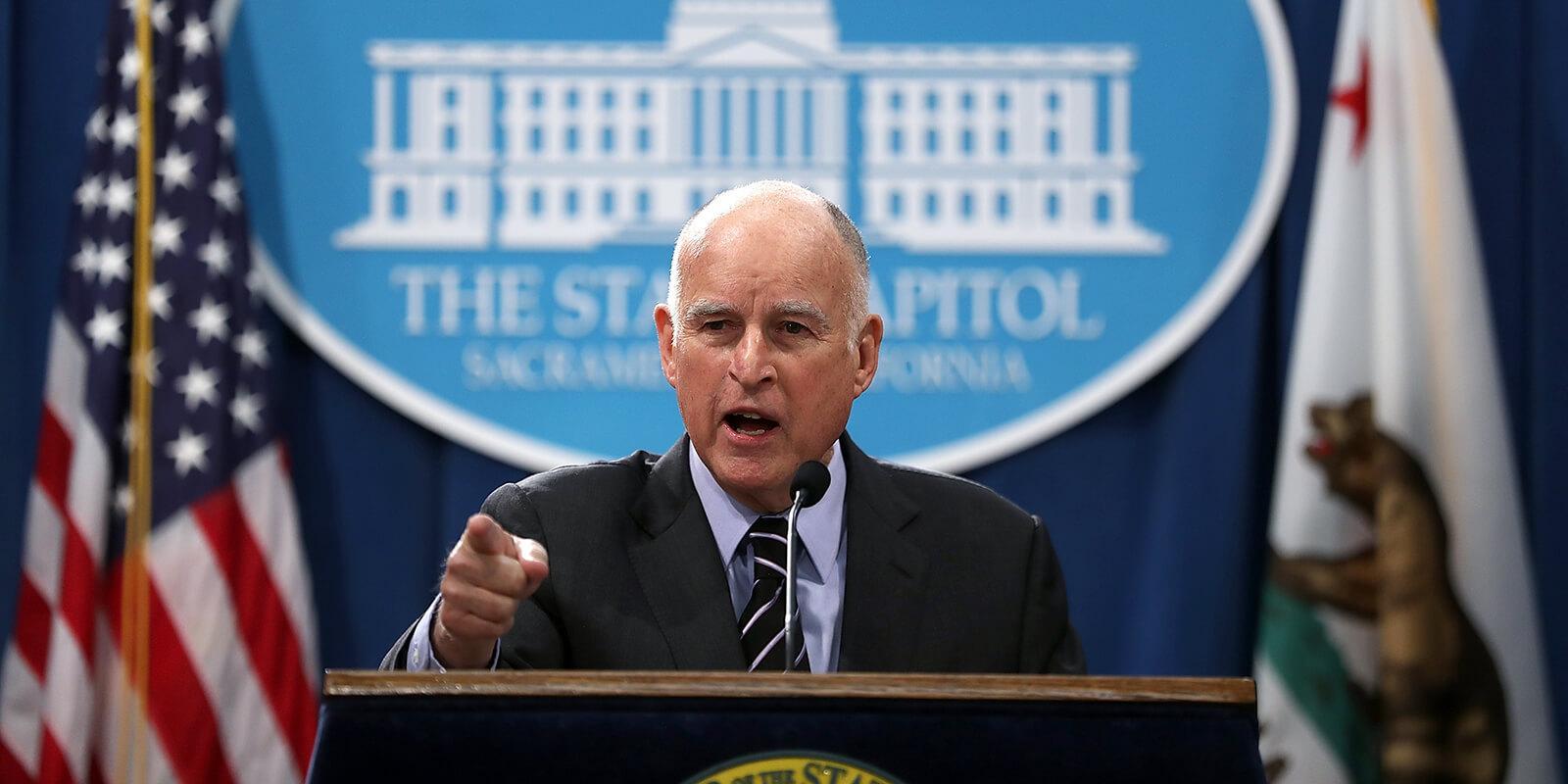 California Gov. Jerry Brown. Photo by Justin Sullivan/Getty Images