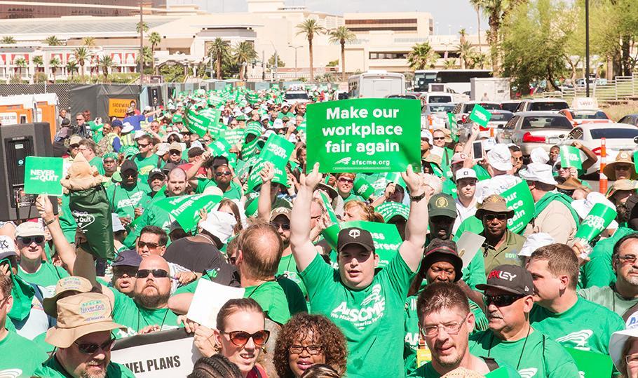 AFSCME members at a rally in Las Vegas