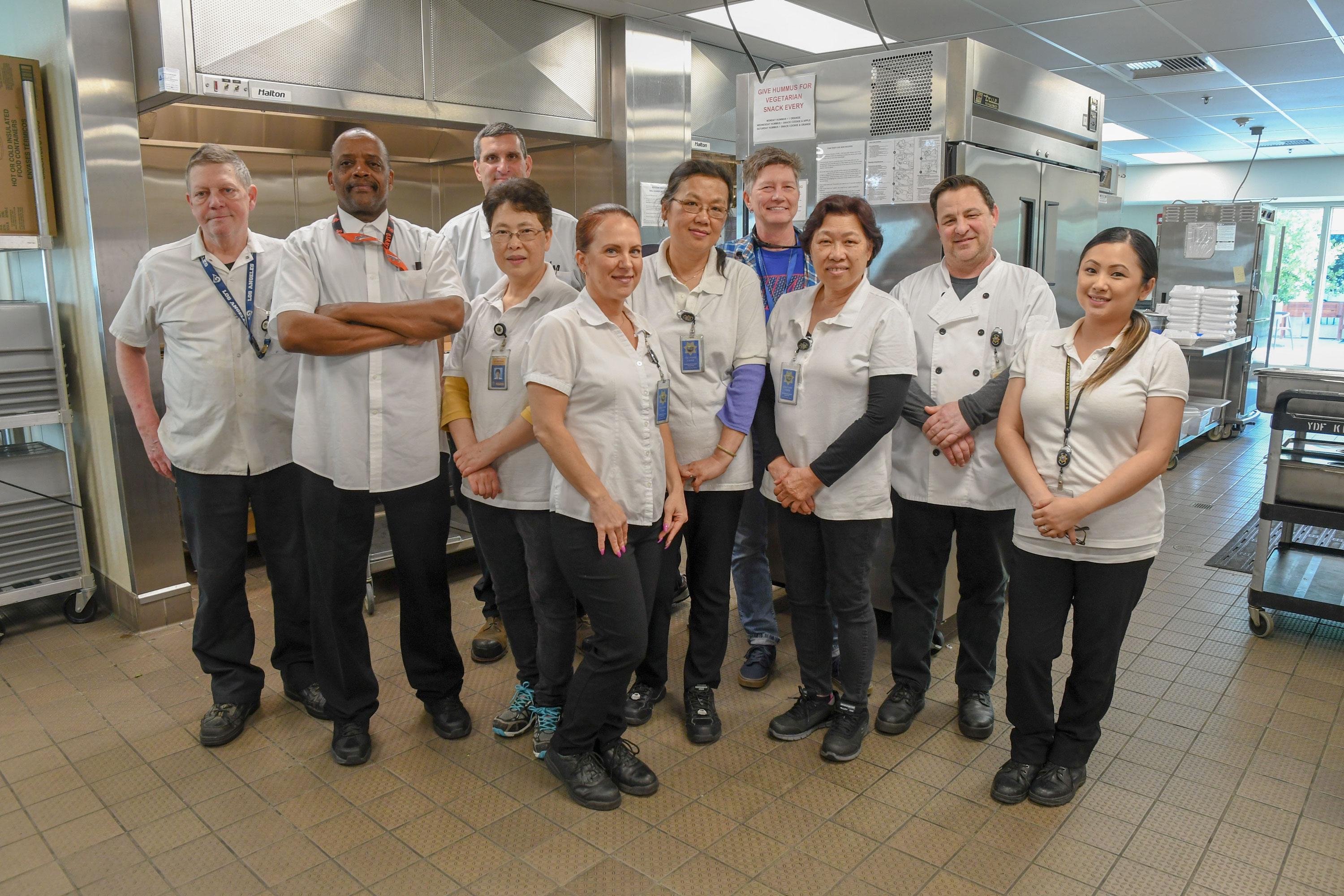 VMO Claudia McFarland and food service workers at the Sacramento County Juvenile Detention Facility