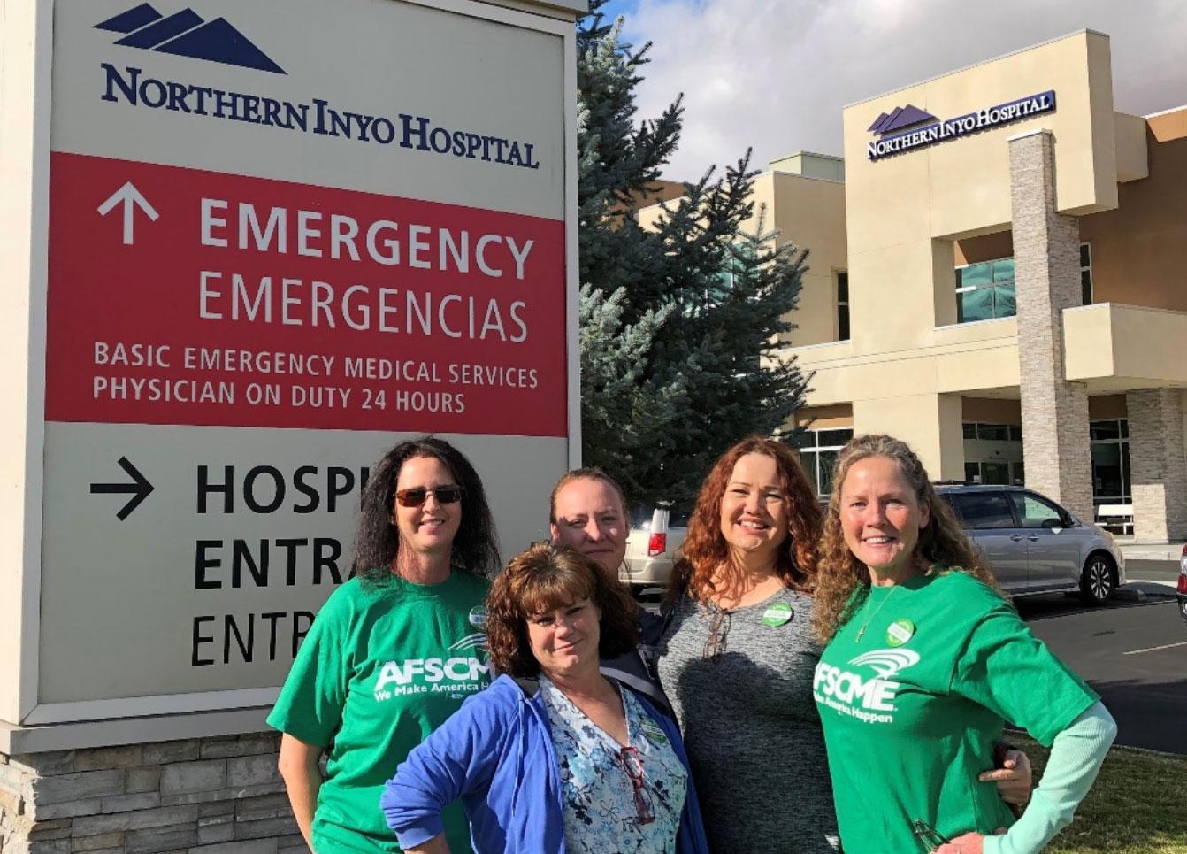 Members of the union organizing committee at the Northern Inyo Hospital District