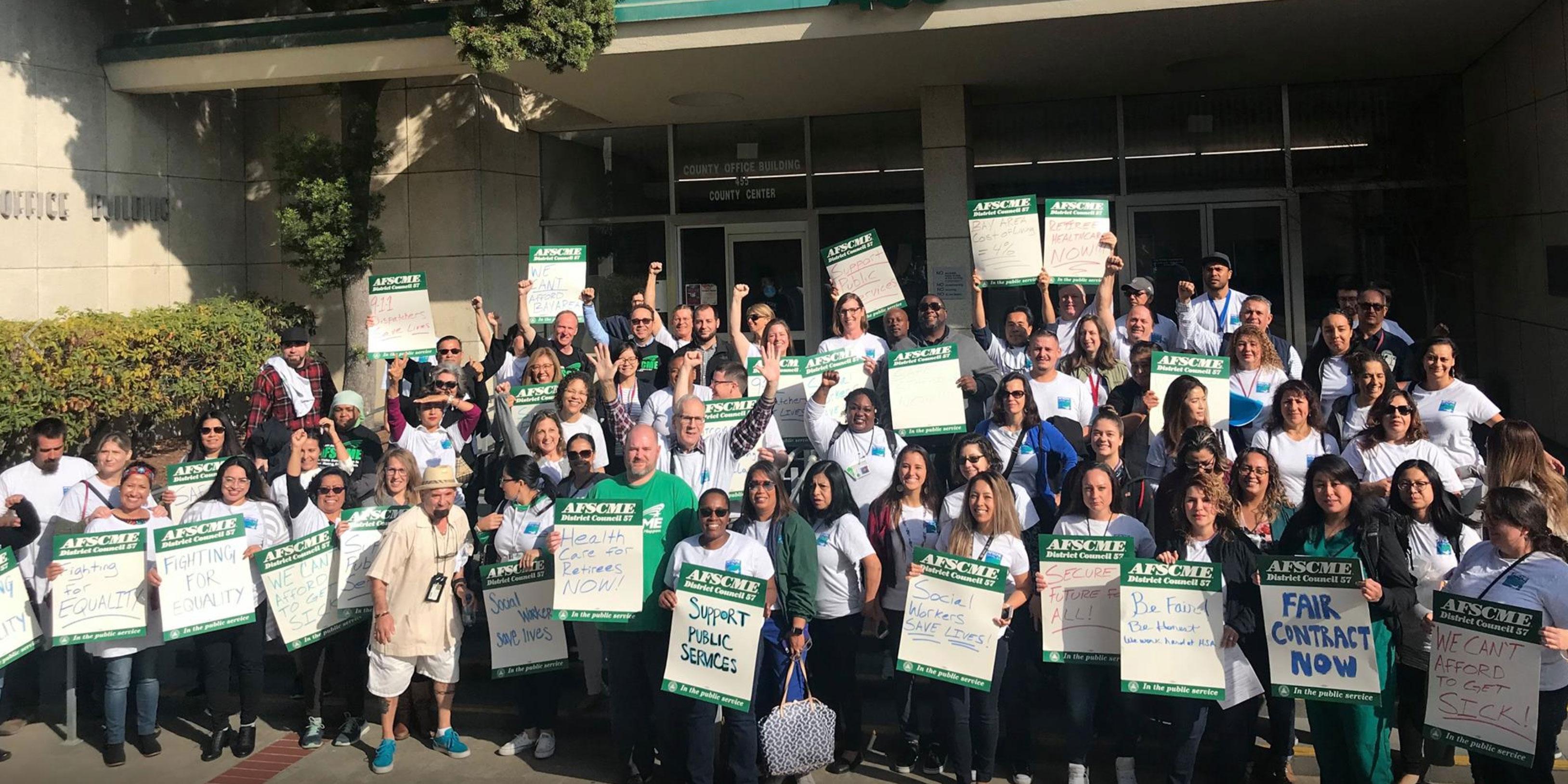 San Mateo County workers rally for a fair contract