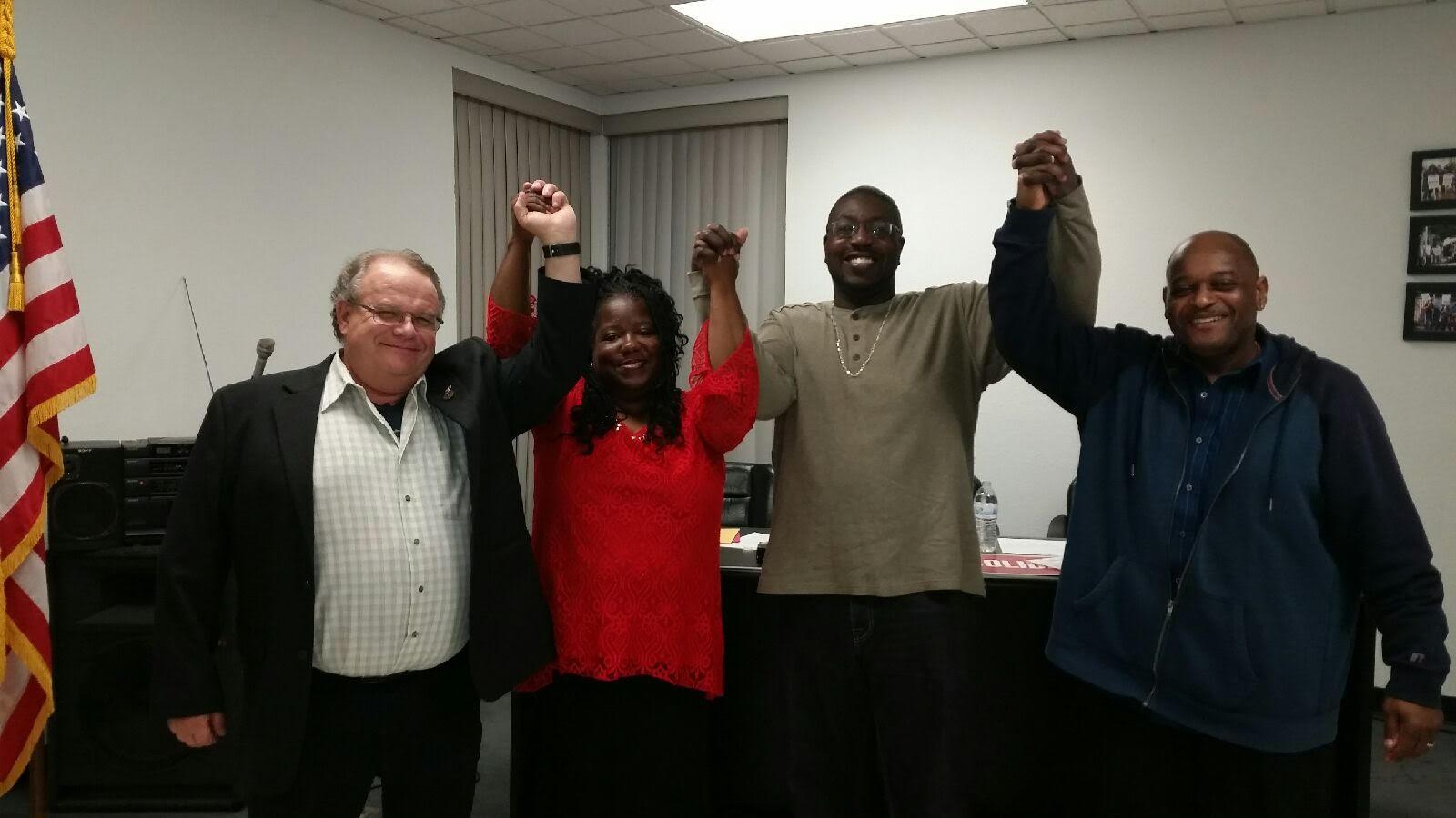 Members of Machinists Local 1584 after their strike victory