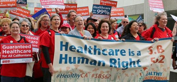 California nurses march for SB 562, the single-payer healthcare legislation