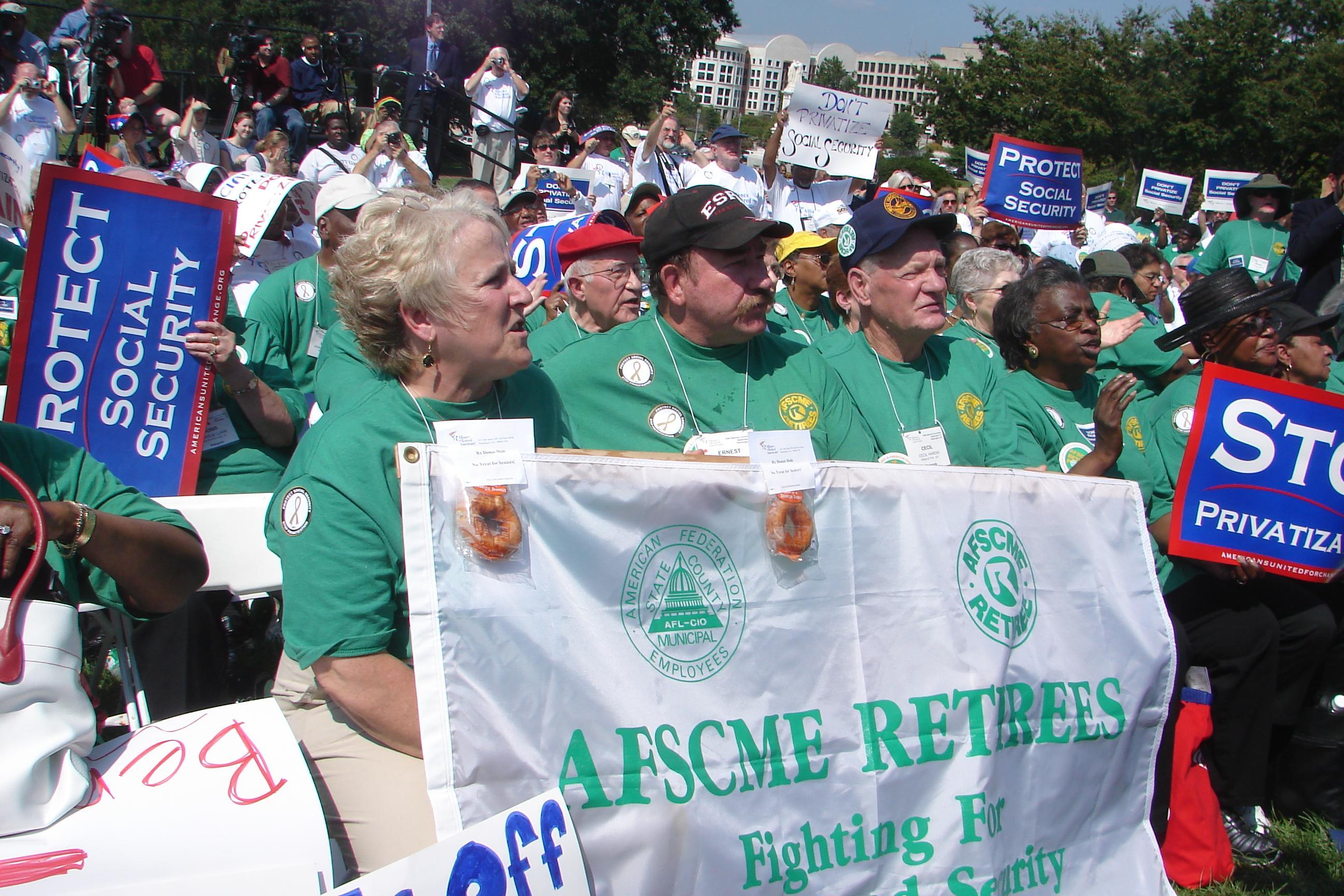 AFSCME Retirees at a Social Security rally