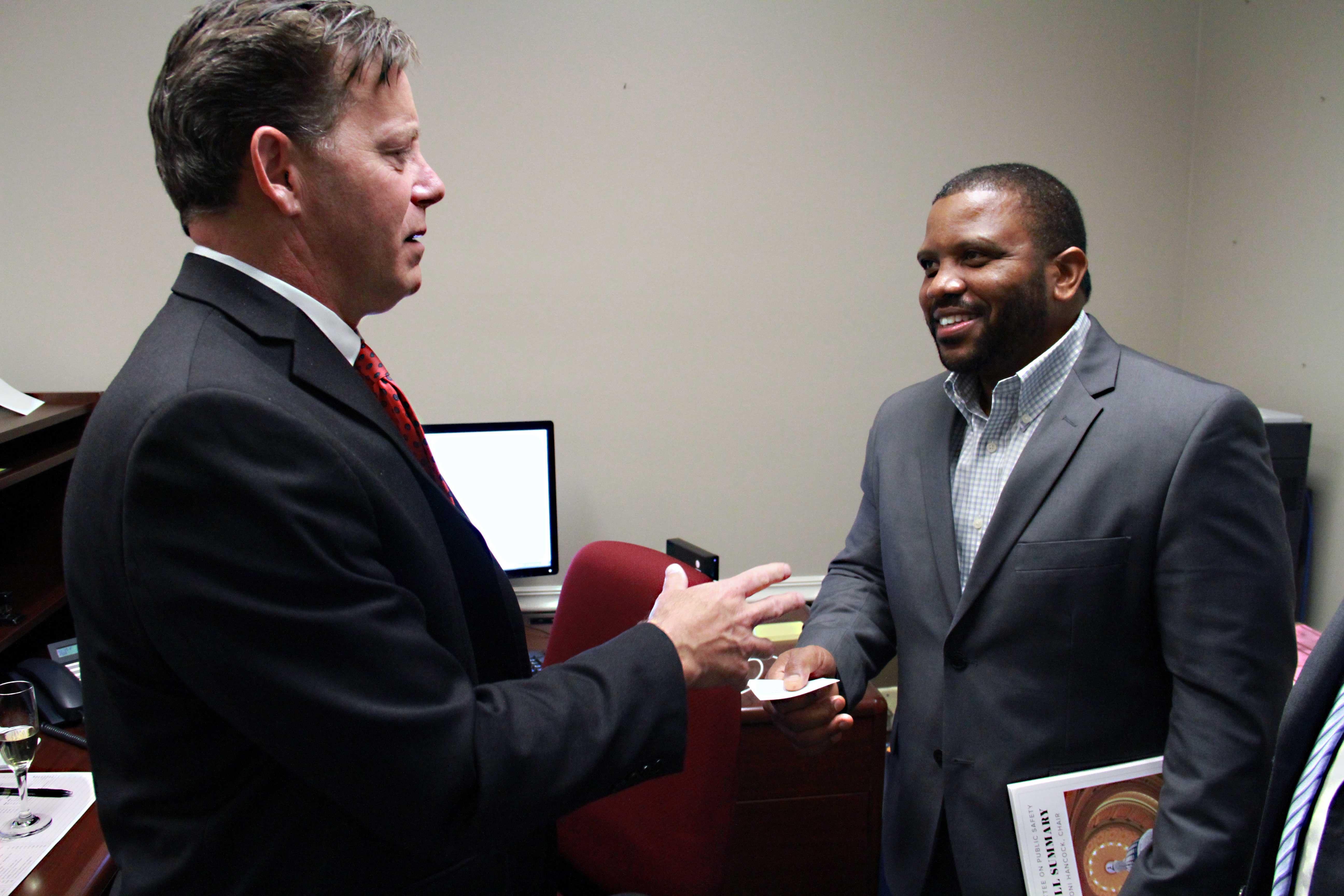 A member meets with California State Sen. Josh Newman in Sacramento during AFSCME Lobby Days.